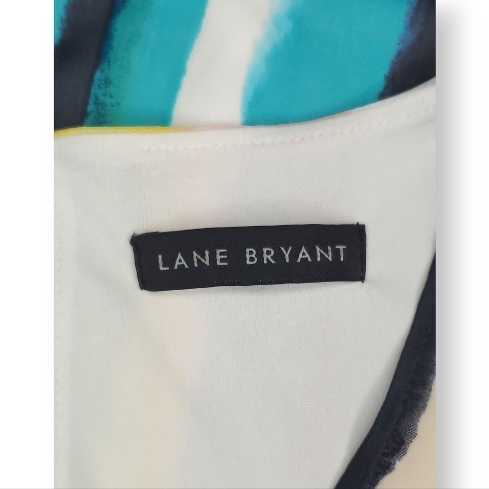 Lane Bryant Multi Color Stripe Surplice Midi Dress Plus Size 22/24 - Picture 9 of 11